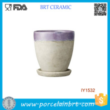 Original Dusty Purple Ceramic Plant Garden Flower Pot